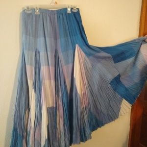 Blue & White Plaid Skirt